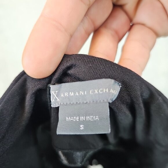 Armani Exchange Tank Top Womens Size S Black Chain Link Detail Flowy Viscose - Picture 3 of 8